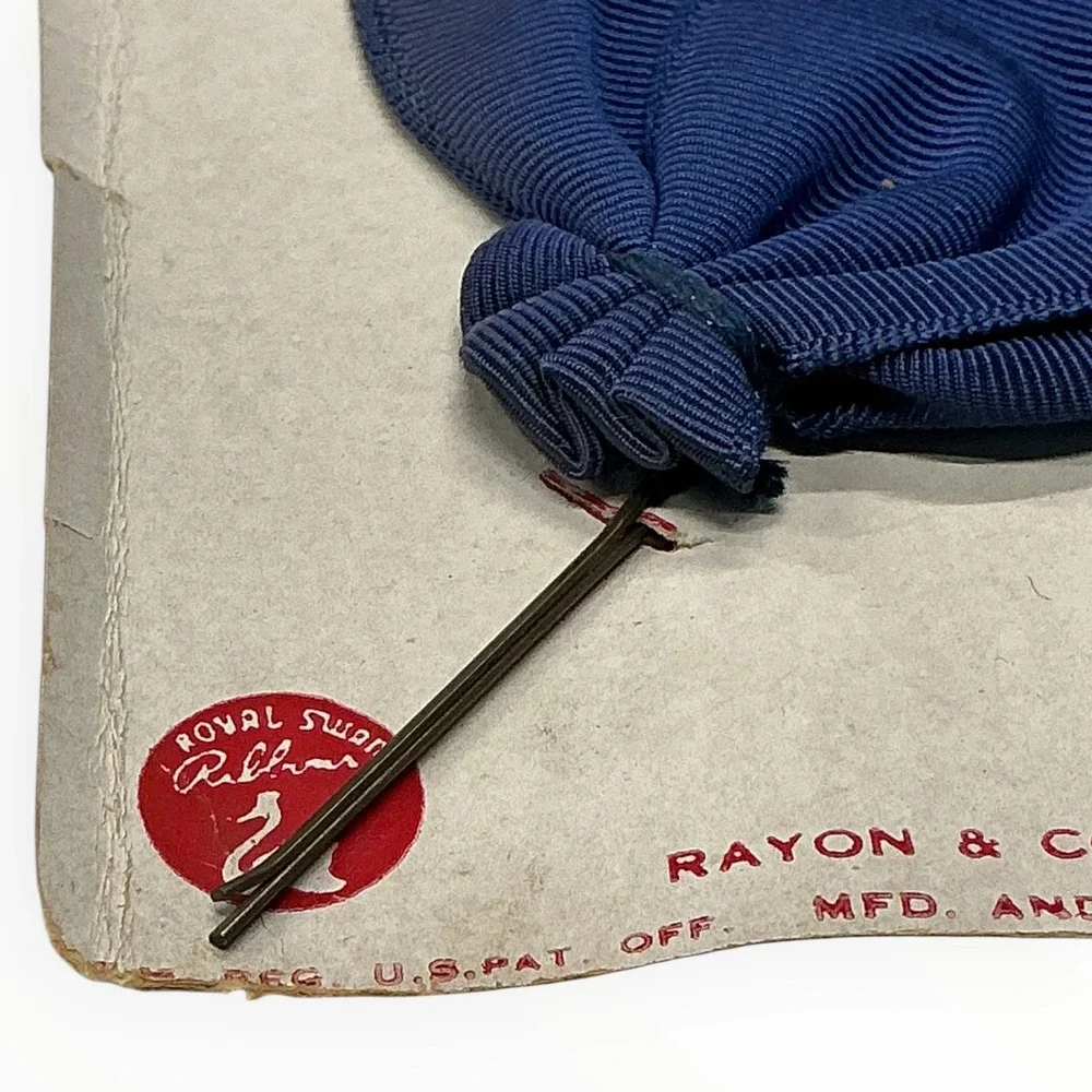 Vintage 1940s Royal Swan Ribbon Hair Bow NOS Original 5 Cent Display Card